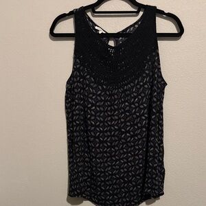 Black and White Sleeveless Top